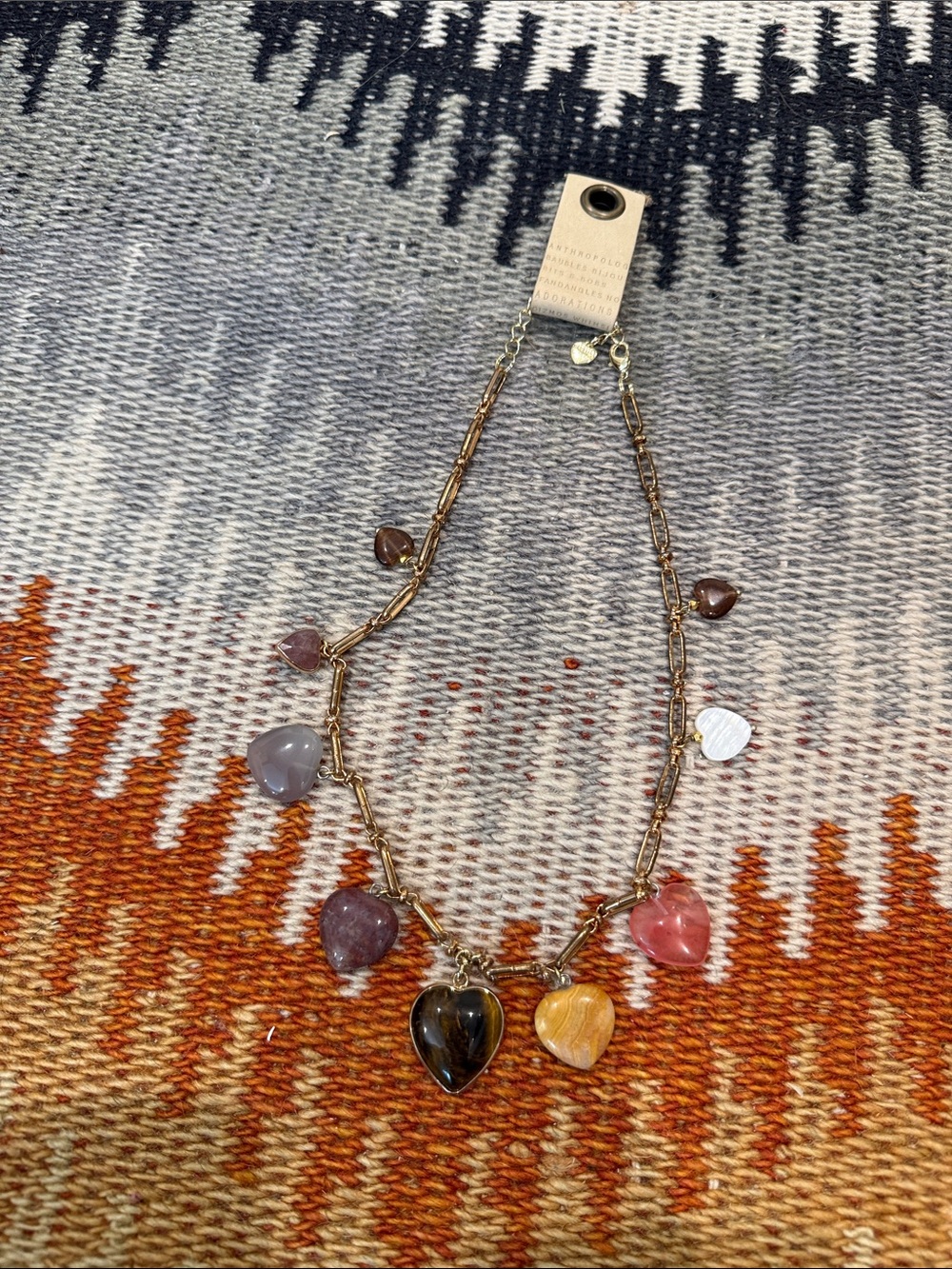 NWT ANTHRO Multi Heart Necklace